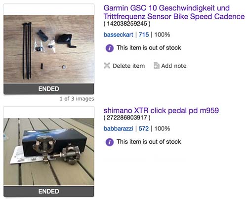 Педали Shimano XTR и датчик каденса-скорости Garmin GSC 10. Запчасти велосипеда, купленные на eBay Германия и доставленные в Россию через посредника